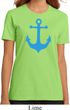 Ladies Sailing Shirt Blue Anchor Organic Tee T-Shirt