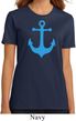 Ladies Sailing Shirt Blue Anchor Organic Tee T-Shirt