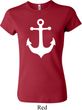 Ladies Sailing Shirt White Anchor Crewneck Tee T-Shirt