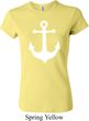 Ladies Sailing Shirt White Anchor Crewneck Tee T-Shirt