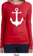 Ladies Sailing Shirt White Anchor Long Sleeve Tee