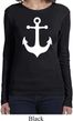Ladies Sailing Shirt White Anchor Long Sleeve Tee