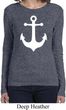 Ladies Sailing Shirt White Anchor Long Sleeve Tee