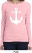 Ladies Sailing Shirt White Anchor Long Sleeve Tee