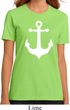 Ladies Sailing Shirt White Anchor Organic Tee T-Shirt