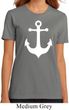 Ladies Sailing Shirt White Anchor Organic Tee T-Shirt