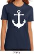 Ladies Sailing Shirt White Anchor Organic Tee T-Shirt