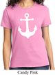 Ladies Sailing Shirt White Anchor Tee T-Shirt