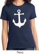 Ladies Sailing Shirt White Anchor Tee T-Shirt