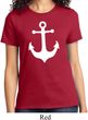 Ladies Sailing Shirt White Anchor Tee T-Shirt