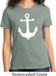Ladies Sailing Shirt White Anchor Tee T-Shirt