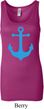Ladies Sailing Tanktop Blue Anchor Longer Length Tank