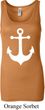 Ladies Sailing Tanktop White Anchor Longer Length Tank