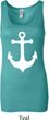 Ladies Sailing Tanktop White Anchor Longer Length Tank