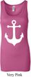 Ladies Sailing Tanktop White Anchor Longer Length Tank