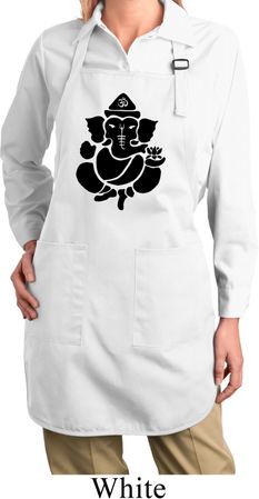 Ladies Shadow Ganesha Full Length Apron with Pockets