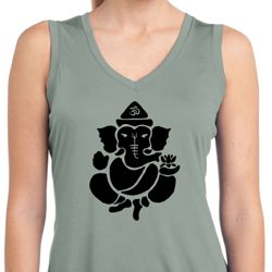 Ladies Shadow Ganesha Sleeveless Moisture Wicking Tee