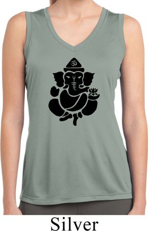 Ladies Shadow Ganesha Sleeveless Moisture Wicking Tee