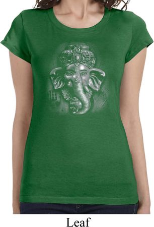 Ladies Shirt 3D Ganesha Darks Longer Length Tee T-Shirt
