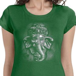 Ladies Shirt 3D Ganesha Darks Longer Length Tee T-Shirt