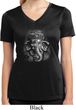 Ladies Shirt 3D Ganesha Darks Moisture Wicking V-neck Tee T-Shirt