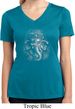 Ladies Shirt 3D Ganesha Darks Moisture Wicking V-neck Tee T-Shirt