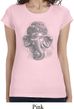 Ladies Shirt 3D Ganesha Lights Longer Length Tee T-Shirt