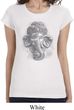 Ladies Shirt 3D Ganesha Lights Longer Length Tee T-Shirt