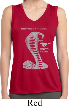 Ladies Shirt 50 Years Cobra Sleeveless Moisture Wicking Tee T-Shirt