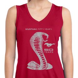Ladies Shirt 50 Years Cobra Sleeveless Moisture Wicking Tee T-Shirt