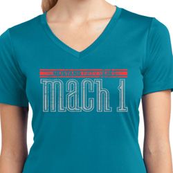 Ladies Shirt 50 Years Mach 1 Moisture Wicking V-neck Tee