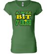 Ladies Shirt A Wee Bit Irish Shamrock Longer Length Tee T-Shirt