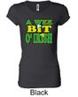 Ladies Shirt A Wee Bit Irish Shamrock Longer Length Tee T-Shirt