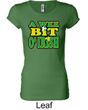 Ladies Shirt A Wee Bit Irish Shamrock Longer Length Tee T-Shirt