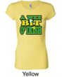 Ladies Shirt A Wee Bit Irish Shamrock Longer Length Tee T-Shirt