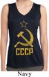 Ladies Shirt CCCP Distressed Sleeveless Moisture Wicking Tee