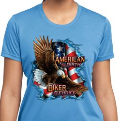 Ladies Shirt American By Birth Moisture Wicking Tee T-Shirt