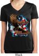 Ladies Shirt American By Birth Moisture Wicking V-neck Tee
