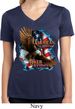 Ladies Shirt American By Birth Moisture Wicking V-neck Tee