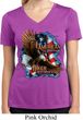 Ladies Shirt American By Birth Moisture Wicking V-neck Tee