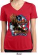 Ladies Shirt American By Birth Moisture Wicking V-neck Tee