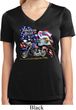 Ladies Shirt American Pride Motorcycle Moisture Wicking V-neck Tee