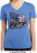 Ladies Shirt American Pride Motorcycle Moisture Wicking V-neck Tee