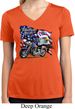 Ladies Shirt American Pride Motorcycle Moisture Wicking V-neck Tee