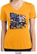 Ladies Shirt American Pride Motorcycle Moisture Wicking V-neck Tee