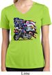 Ladies Shirt American Pride Motorcycle Moisture Wicking V-neck Tee