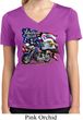 Ladies Shirt American Pride Motorcycle Moisture Wicking V-neck Tee
