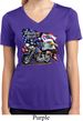 Ladies Shirt American Pride Motorcycle Moisture Wicking V-neck Tee