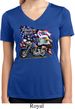 Ladies Shirt American Pride Motorcycle Moisture Wicking V-neck Tee