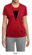 Ladies Shirt Basic Black Tuxedo Moisture Wicking Tee T-Shirt